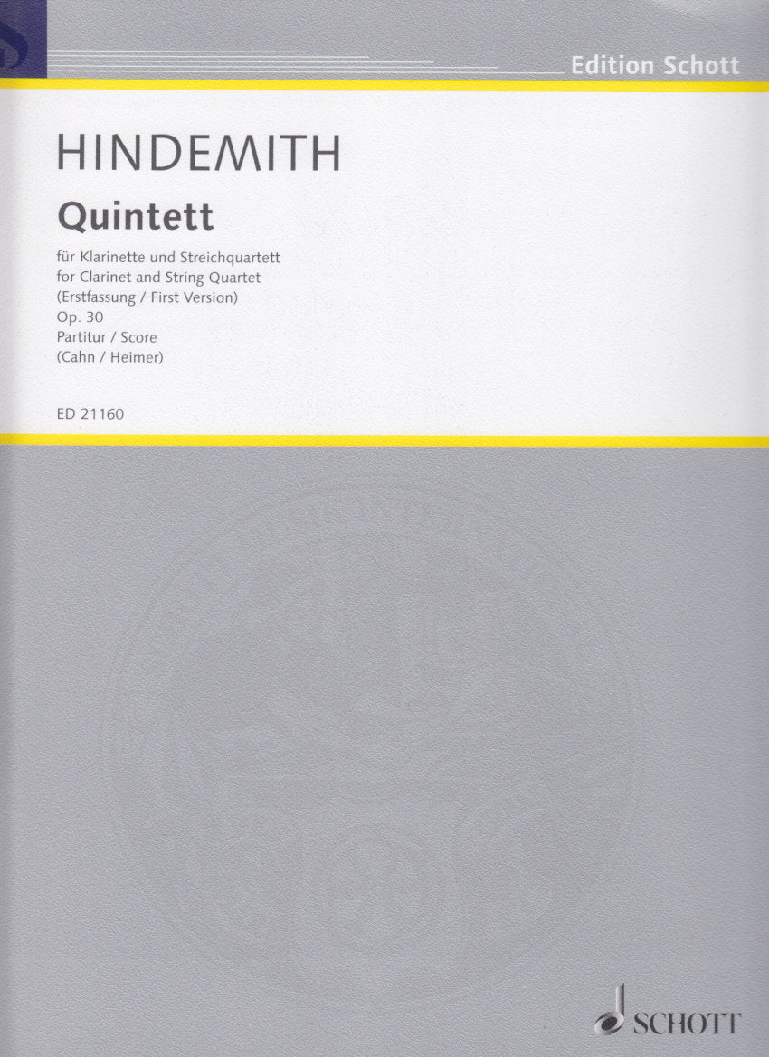 Hindemith, Quintet op. 30 ver. 1 Score (Schott)