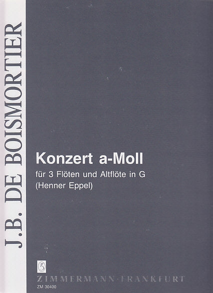 Boismortier, Concerto in a (3Fl,AFl) (Zimmermann)