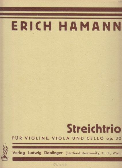 Hamann, Streichtrio op. 30 in d (Doblinger)