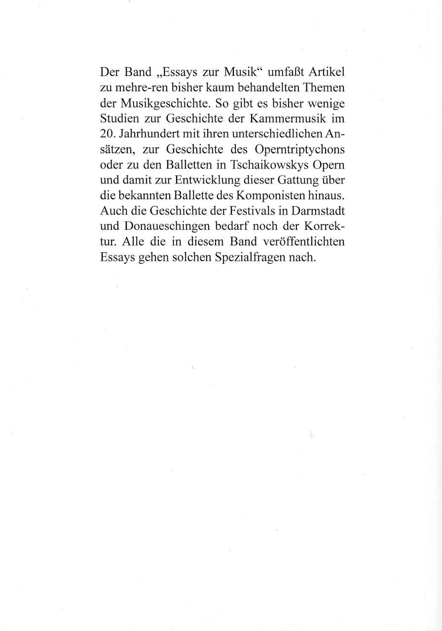 Junold,A., Essays zur Musik (Arkadien-Verlag)
