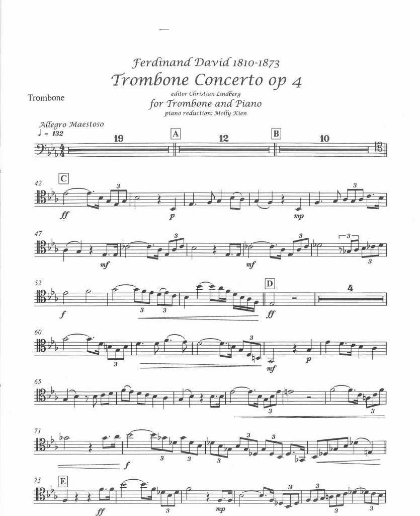 David, Concerto in Eb op. 4 (Lindberg) (Tarrodi, Edition)