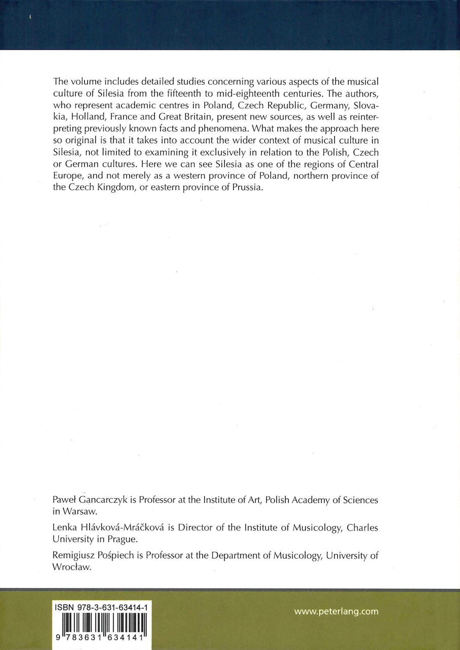 Gancarczyk, Musical Culture of Silesia (Peter Lang)