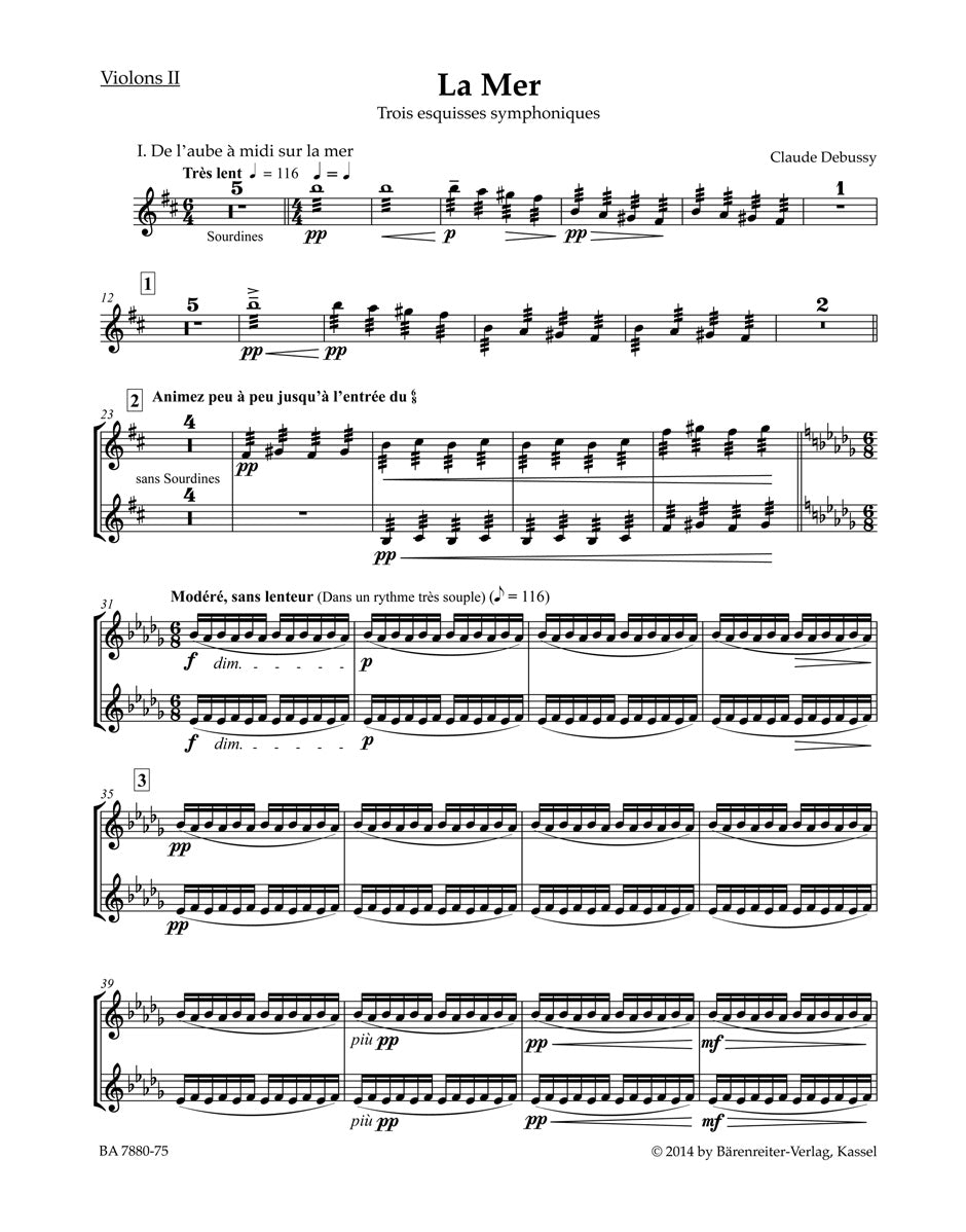 Debussy, La mer Violin II (Barenreiter)