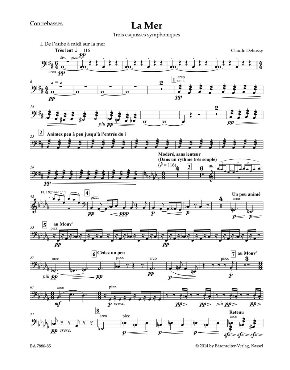 Debussy, La mer Contrabass (Barenreiter)