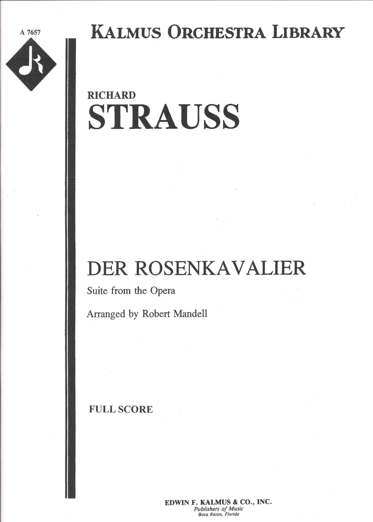 Strauss, Rosenkavalier Suite Full Score (E.F.Kalmus)