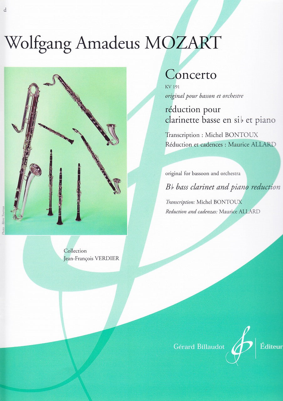 Mozart, Concerto KV 191 (BsCl,Pf) (Billaudot)