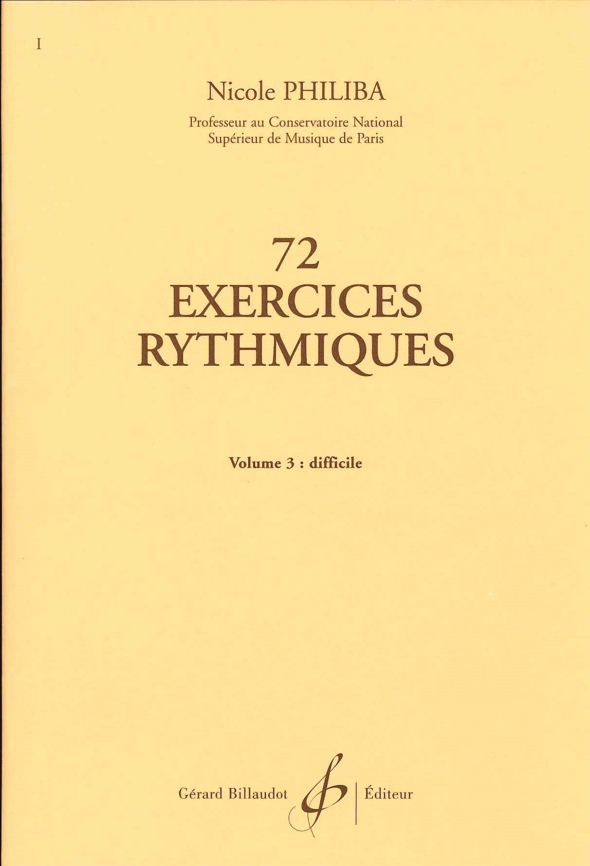Philiba, 72 Exercices rythmiques 3 (Billaudot)