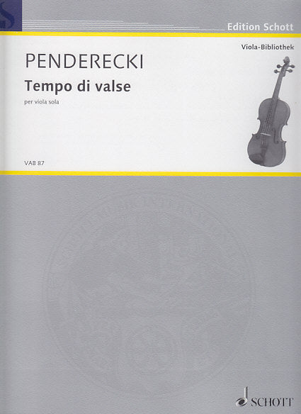 Penderecki, Tempo di valse (Va Solo) (Schott)