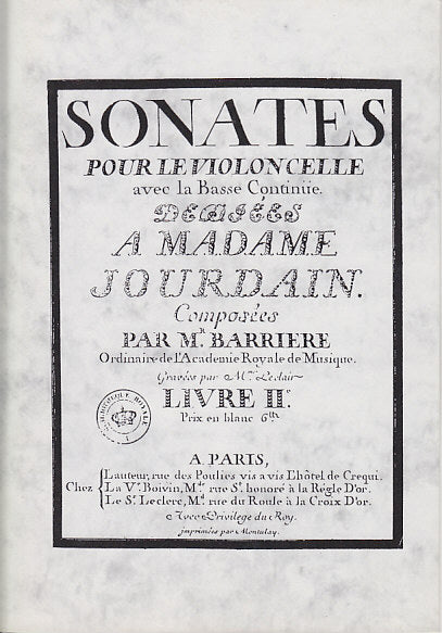 Barriere, Sonates pour violoncelle II (Walhall)