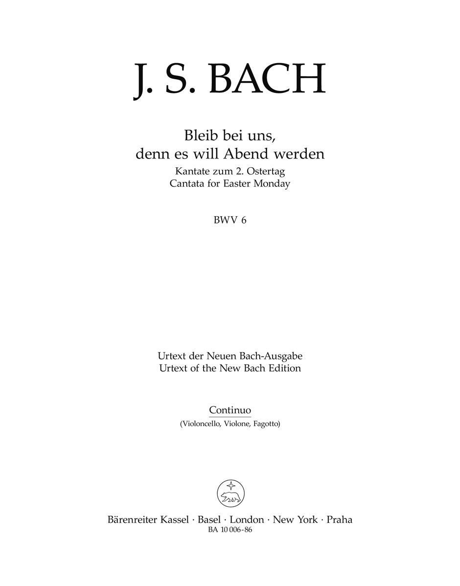 Bach, Kantate BWV 6 Vc picc/Vc (Barenreiter)
