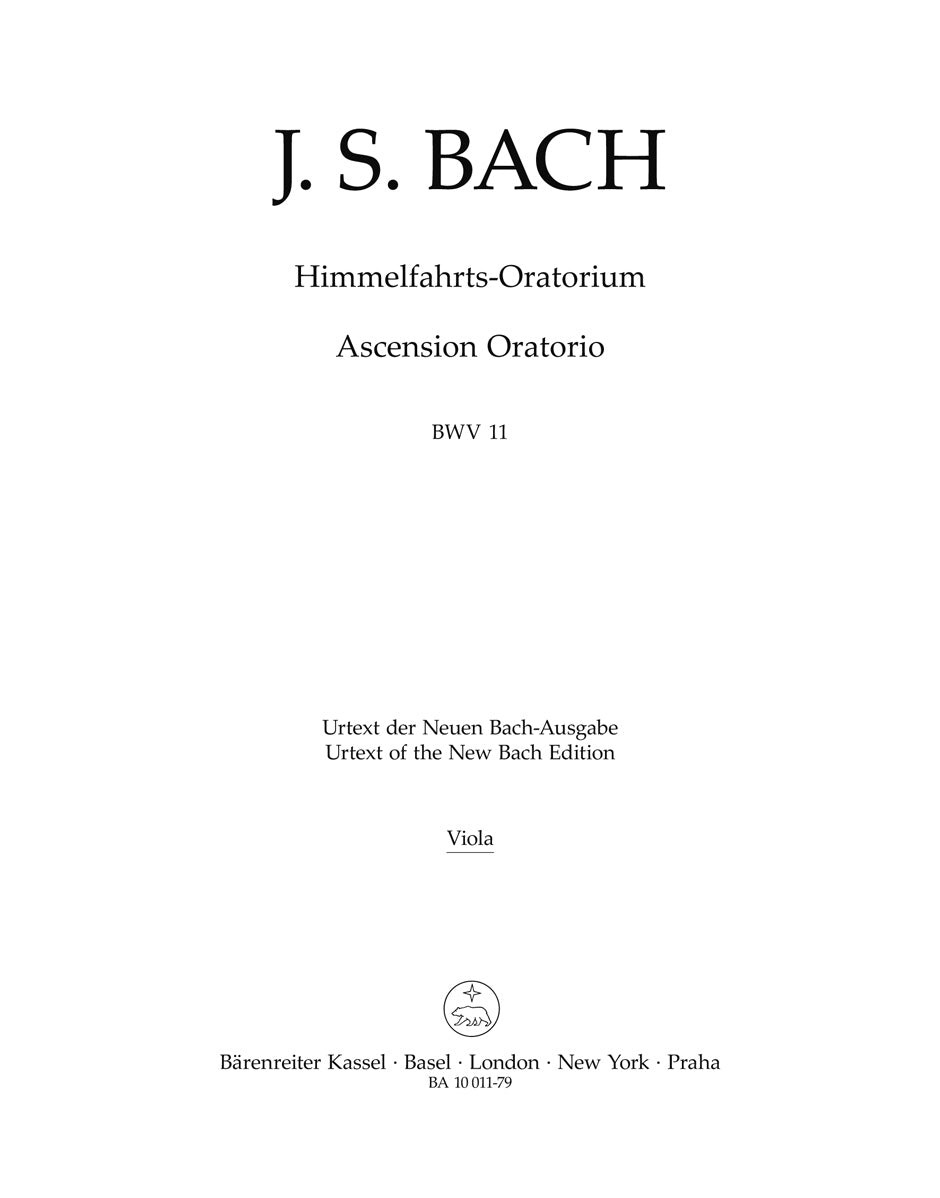 Bach, Oratorium Festo...BWV 11 Viola (Barenreiter)