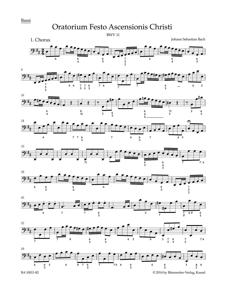 Bach, Oratorium Festo...BWV 11 Vc/CB/Bn (Barenreiter)