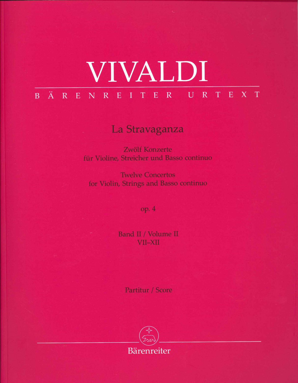 Vivaldi, Stravaganza op. 4, II Score (Barenreiter)