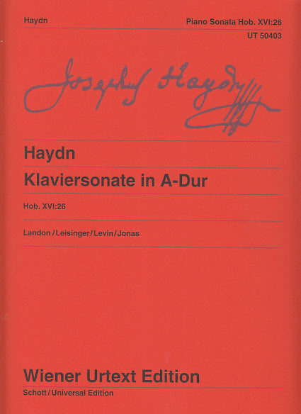 Haydn, Sonata Hob. 16/26 in A (C. Landon (Wiener Urtext Edition)