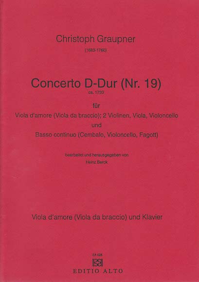 Graupner, Concerto in D major (No. 19) (Editio Alto)