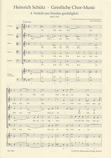 Schutz, Verleich uns Frieden genadiglich (Barenreiter)