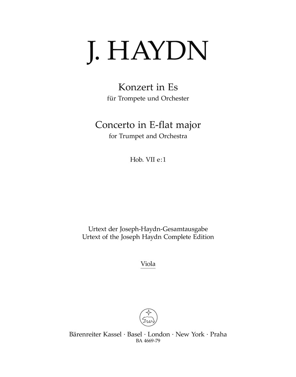 Haydn, Concerto for Trumpet: Viola (Barenreiter)