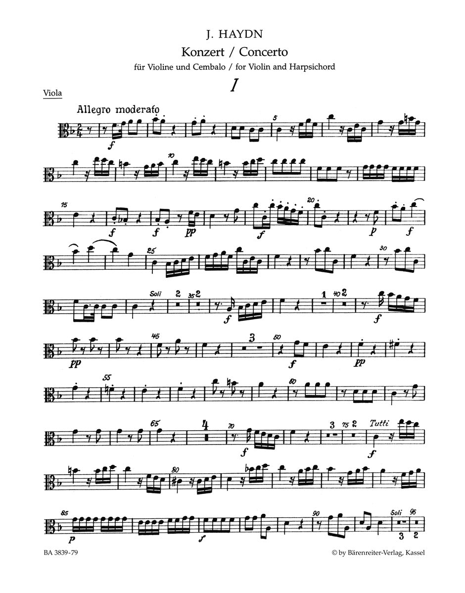 Haydn, Concerto Hob. 18/6 Viola (Barenreiter)