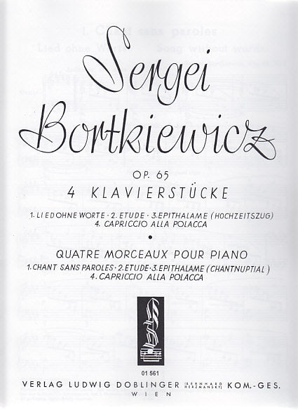 Bortkiewicz, 4 Klavierstucke op. 65 (Doblinger)