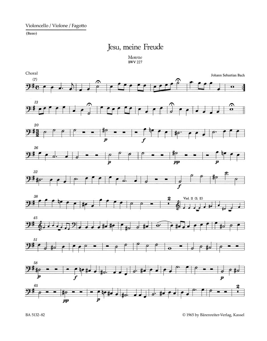 Bach, Motette BWV 227 Vc/CB/Bn (Barenreiter)