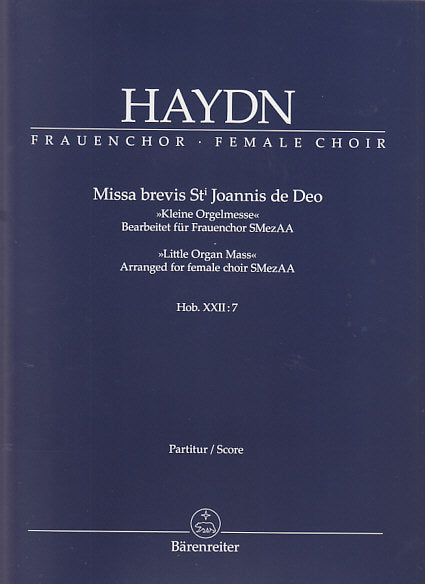Haydn, Missa Hob. 22/7 (Female Cho)Score (Barenreiter)