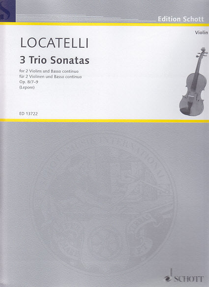 Locatelli, Sonatas op. 8/7-9 (2Vn,Bc) (Schott)