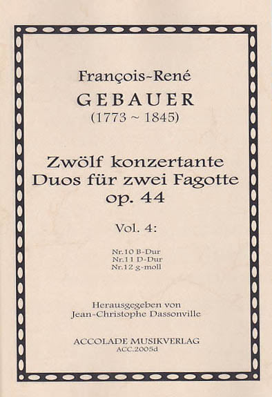 Gebauer, Duos concertants op. 44/10-12 (Accolade)
