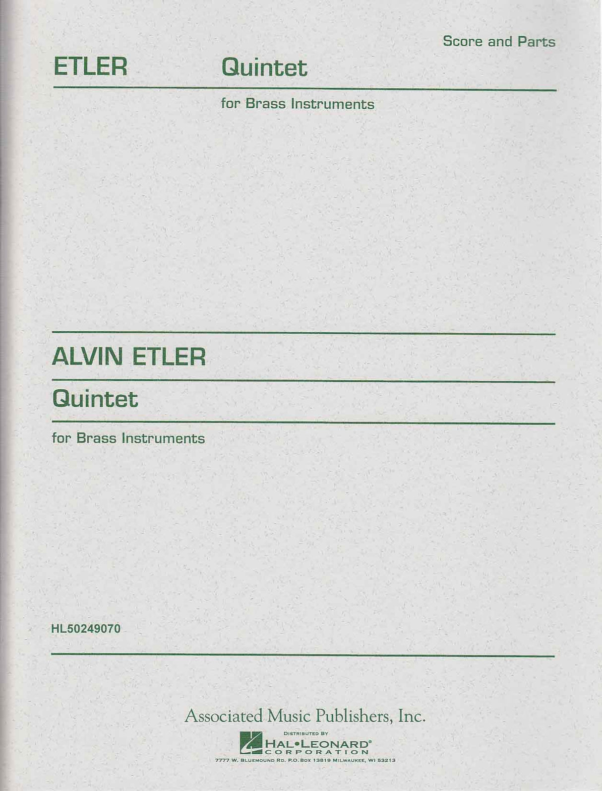 Etler, Quintet (1963) (AMP)