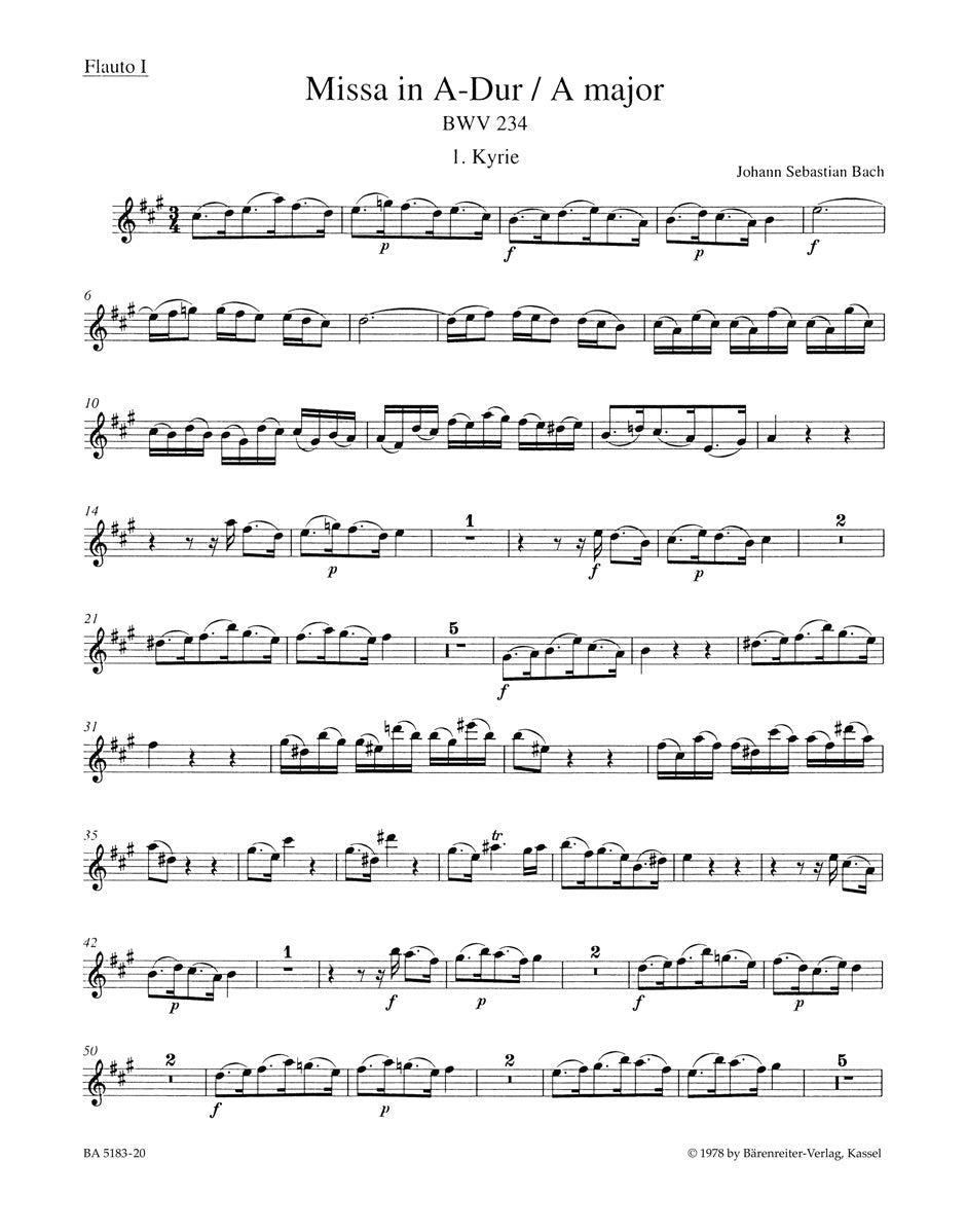 Bach, Missa BWV 234 in A (Barenreiter)