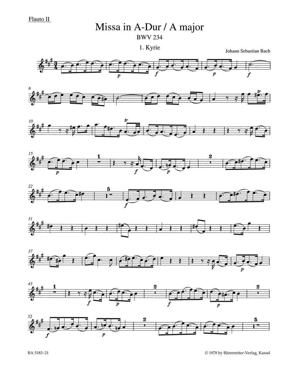 Bach, Missa BWV 234 in A (Barenreiter)