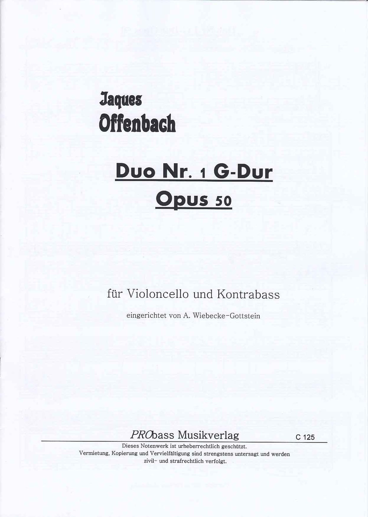 Offenbach, Duo No. 1 in G, op. 50 (Probass Musikverlag)