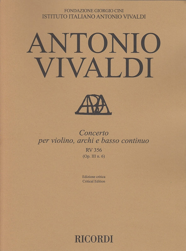 Vivaldi, Concerto op. 3/6 RV 356(Talbot) (Ricordi)