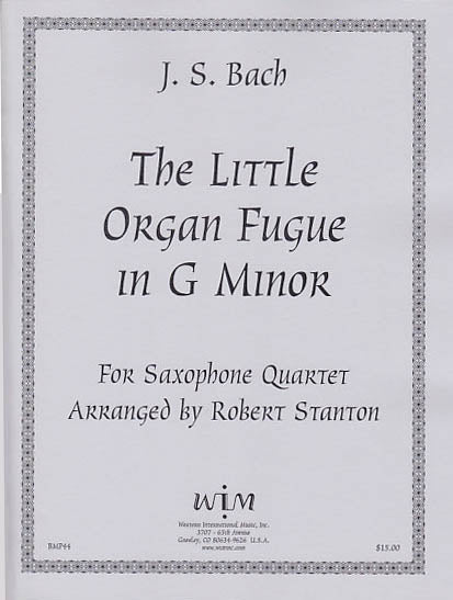Bach, Fugue BWV 578 in g 'Little'(SATBr) (Western International Music)