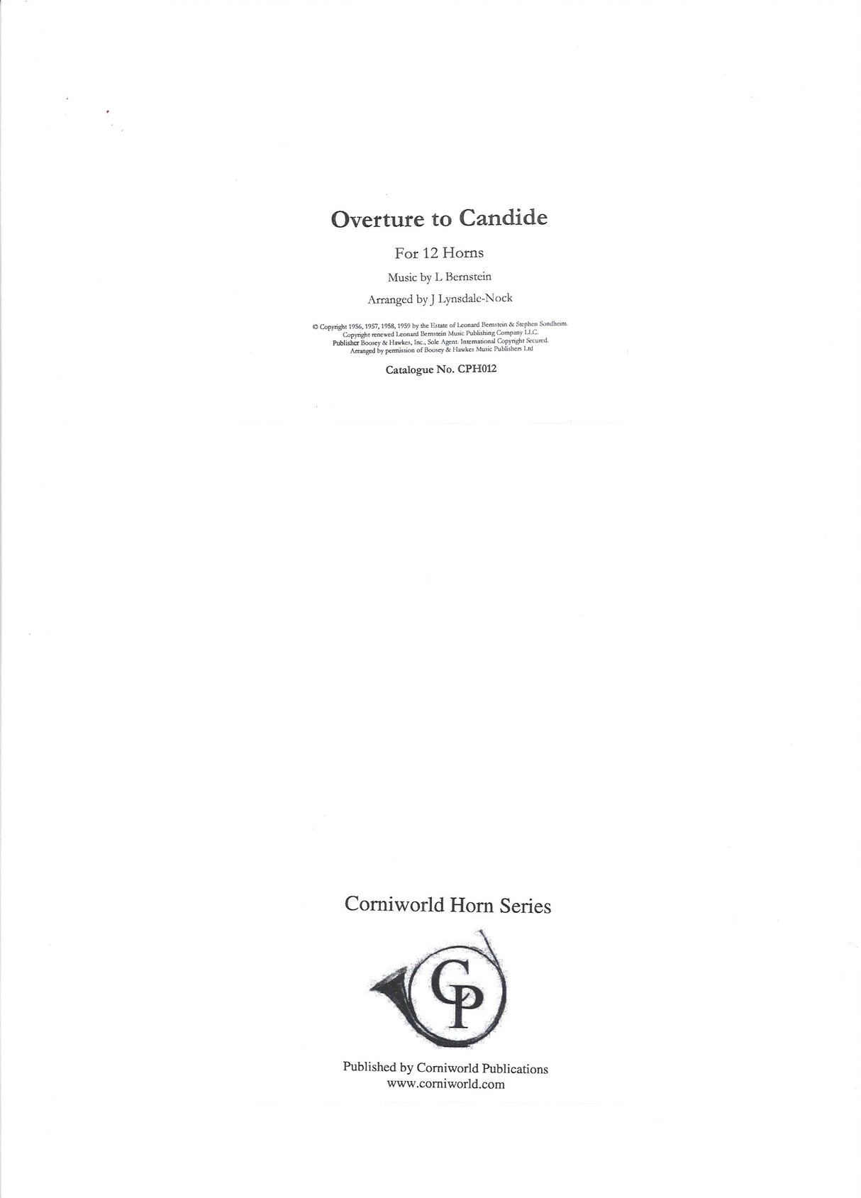 Bernstein, Candide, Overture (12Hn) (Corniworld)