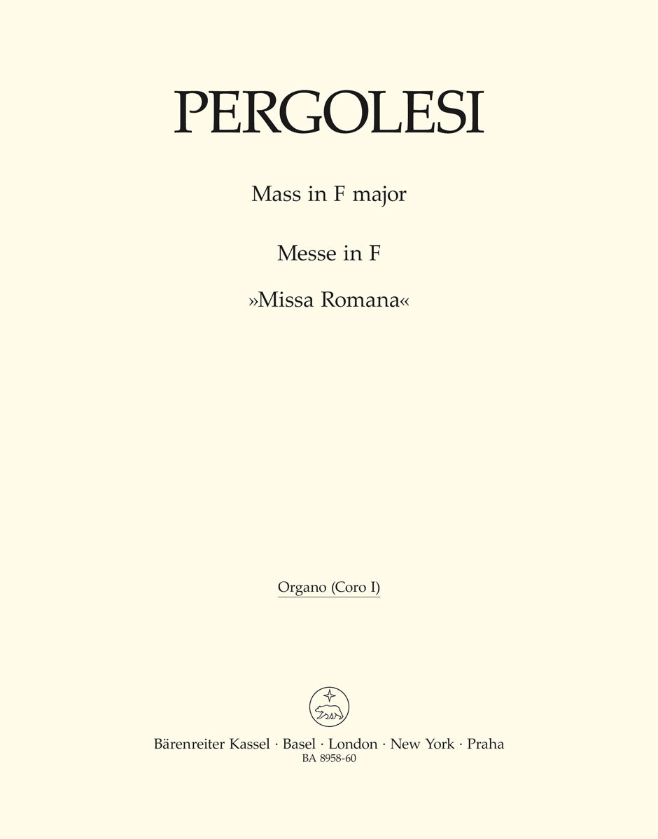Pergolesi, Missa Romana Coro I Organo (Barenreiter)