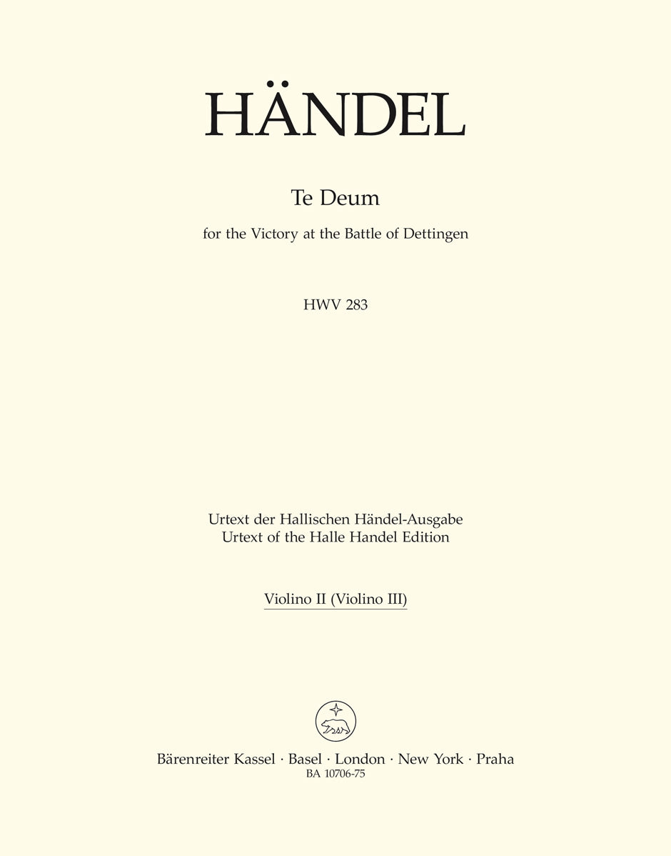 Handel, Te Deum HWV 283 Violin II/III (Barenreiter)