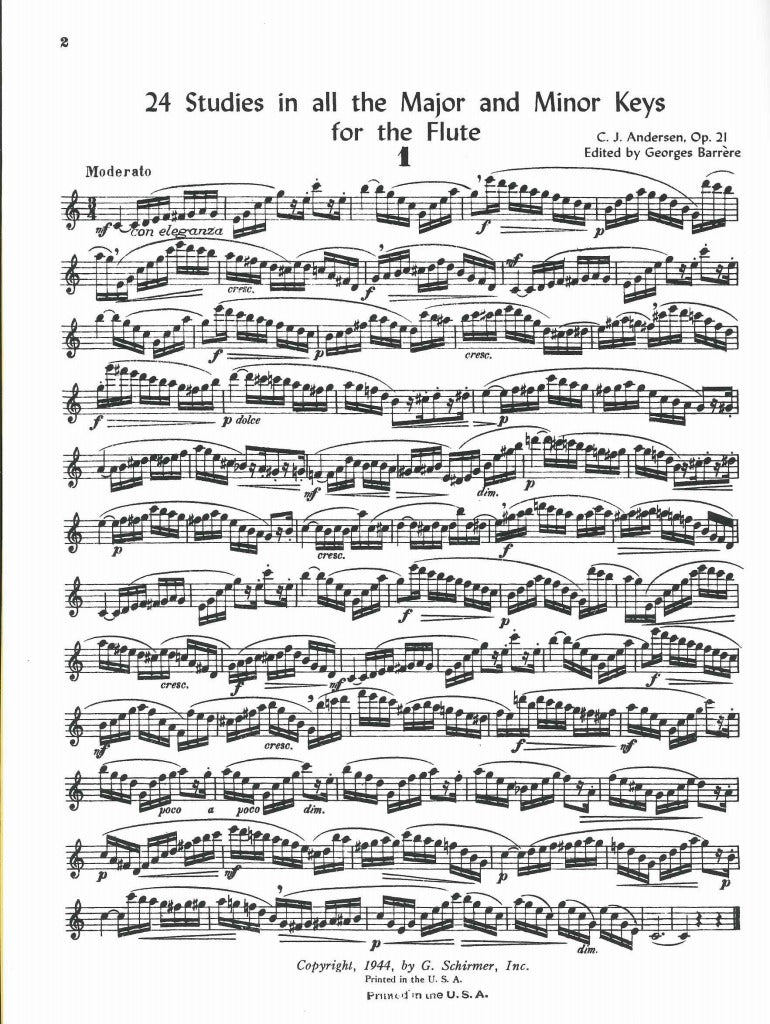 Andersen, op. 21: 24 Studies in All Keys (G.Schirmer)