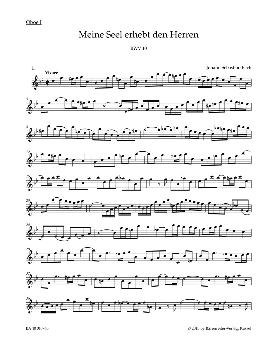 Bach, Kantate BWV 10 Wind Set (Barenreiter)