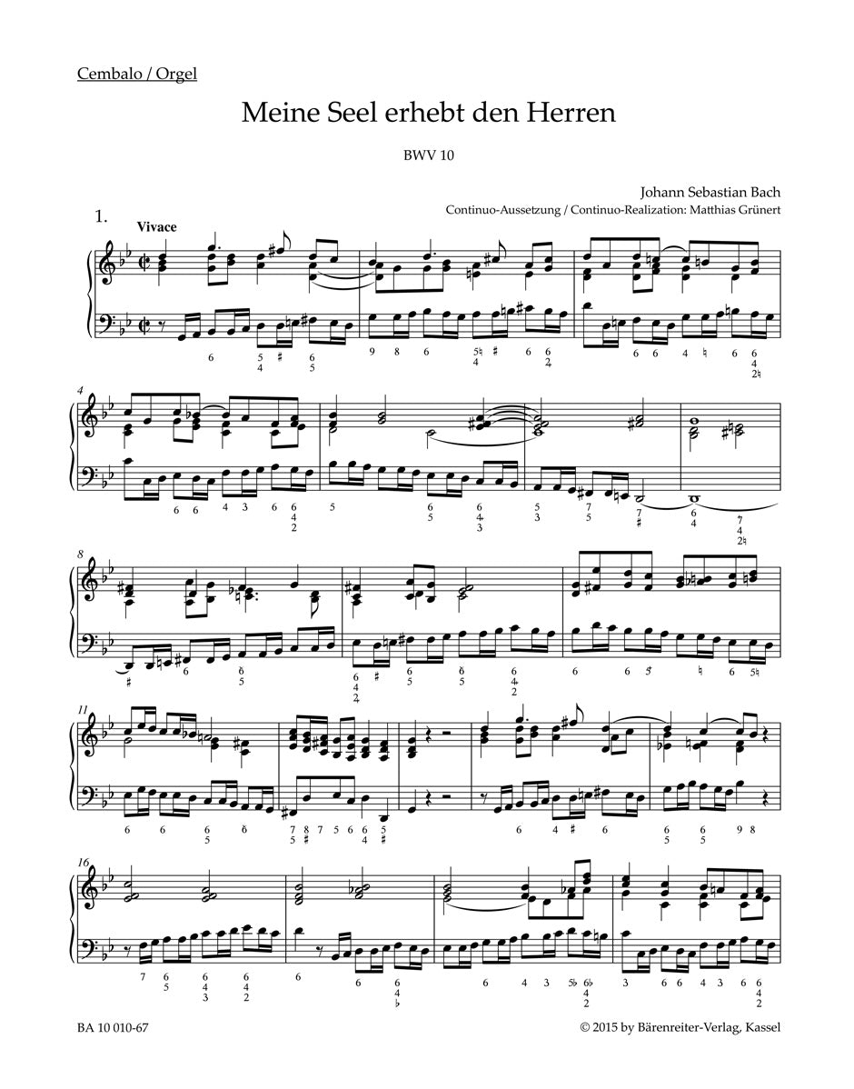 Bach, Kantate BWV 10 Cembalo/Organ (Barenreiter)
