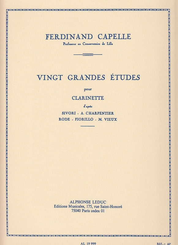 Capelle, 20 Grandes Etudes (Leduc)