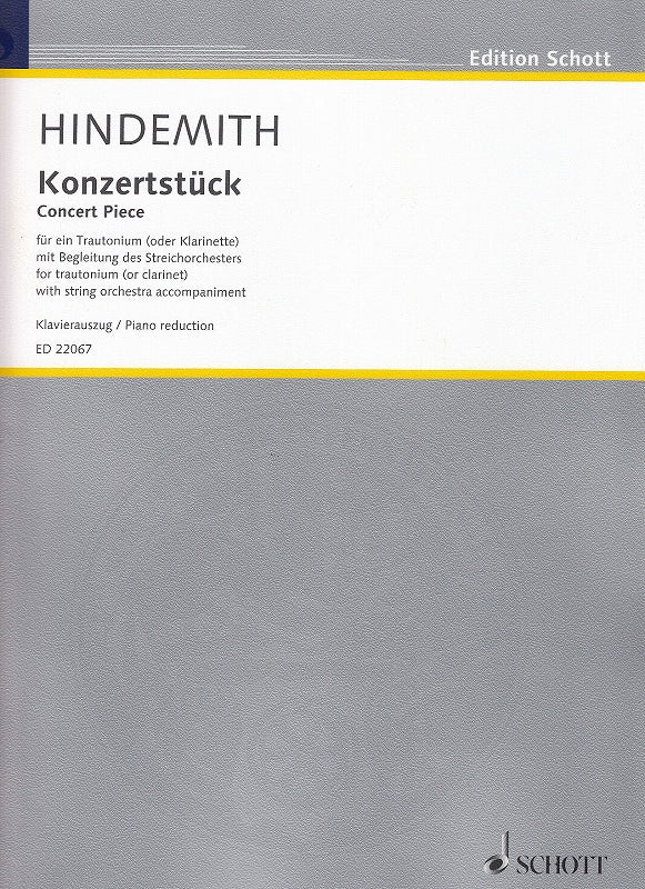 Hindemith, Konzertstuck. Trautnium/Cl,Pf (Schott)