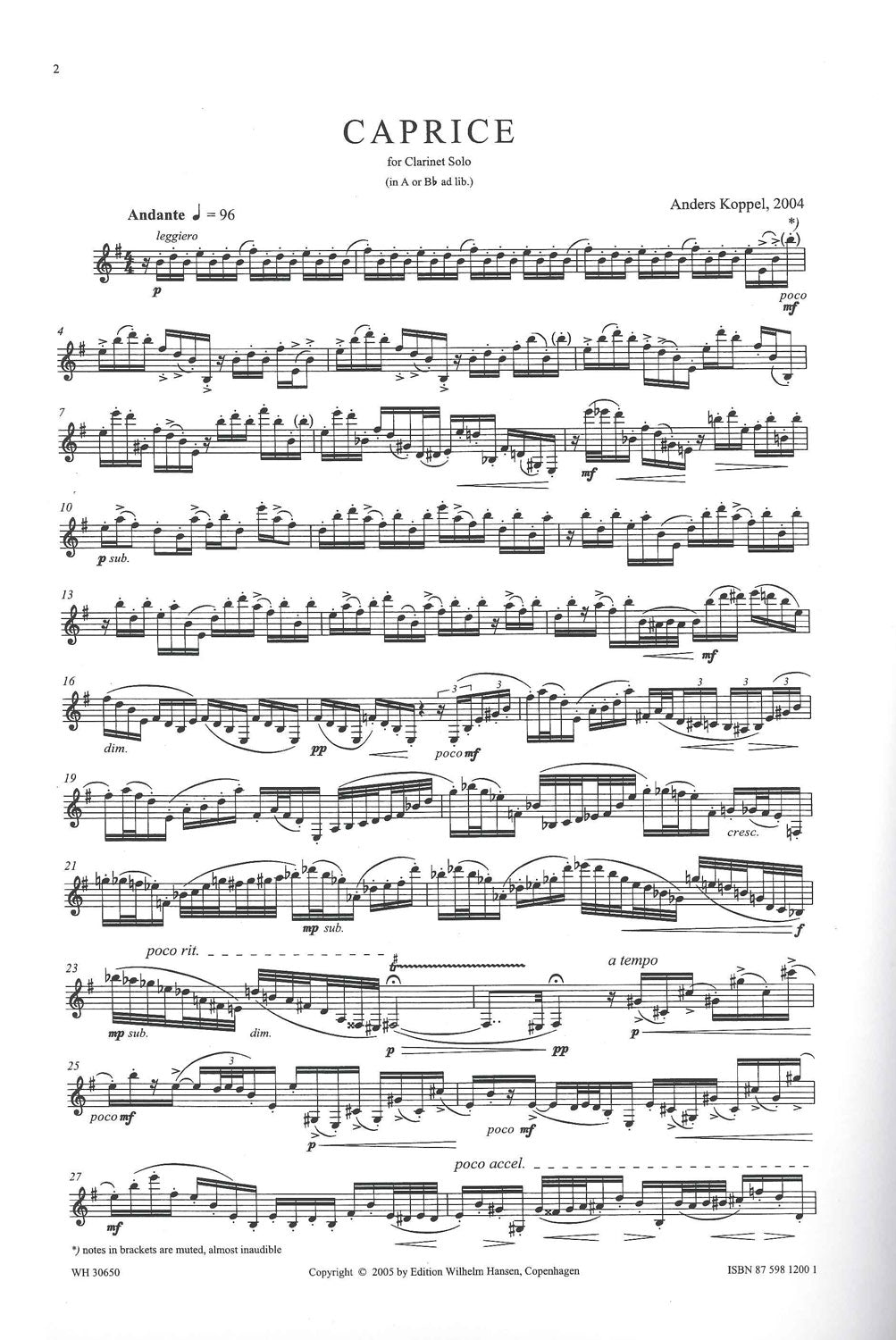 Koppel, Caprice (2004) (Cl Solo) (W.Hansen)