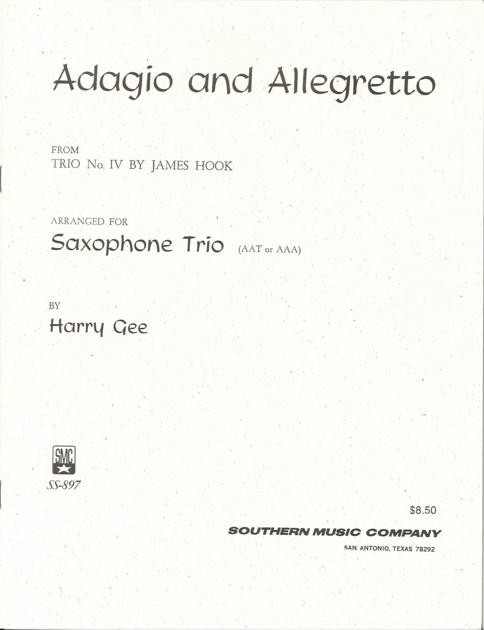 Hook, Adagio and Allegretto (AAT Sax) (Southern)