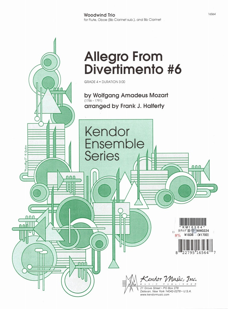 Mozart, Divertiment No. 6, Allegro (Kendor)