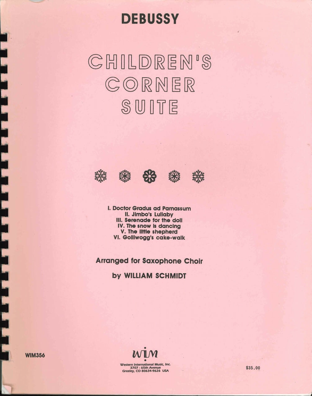 Debussy, Children's Corner (Sax Choir) (Western International Music)