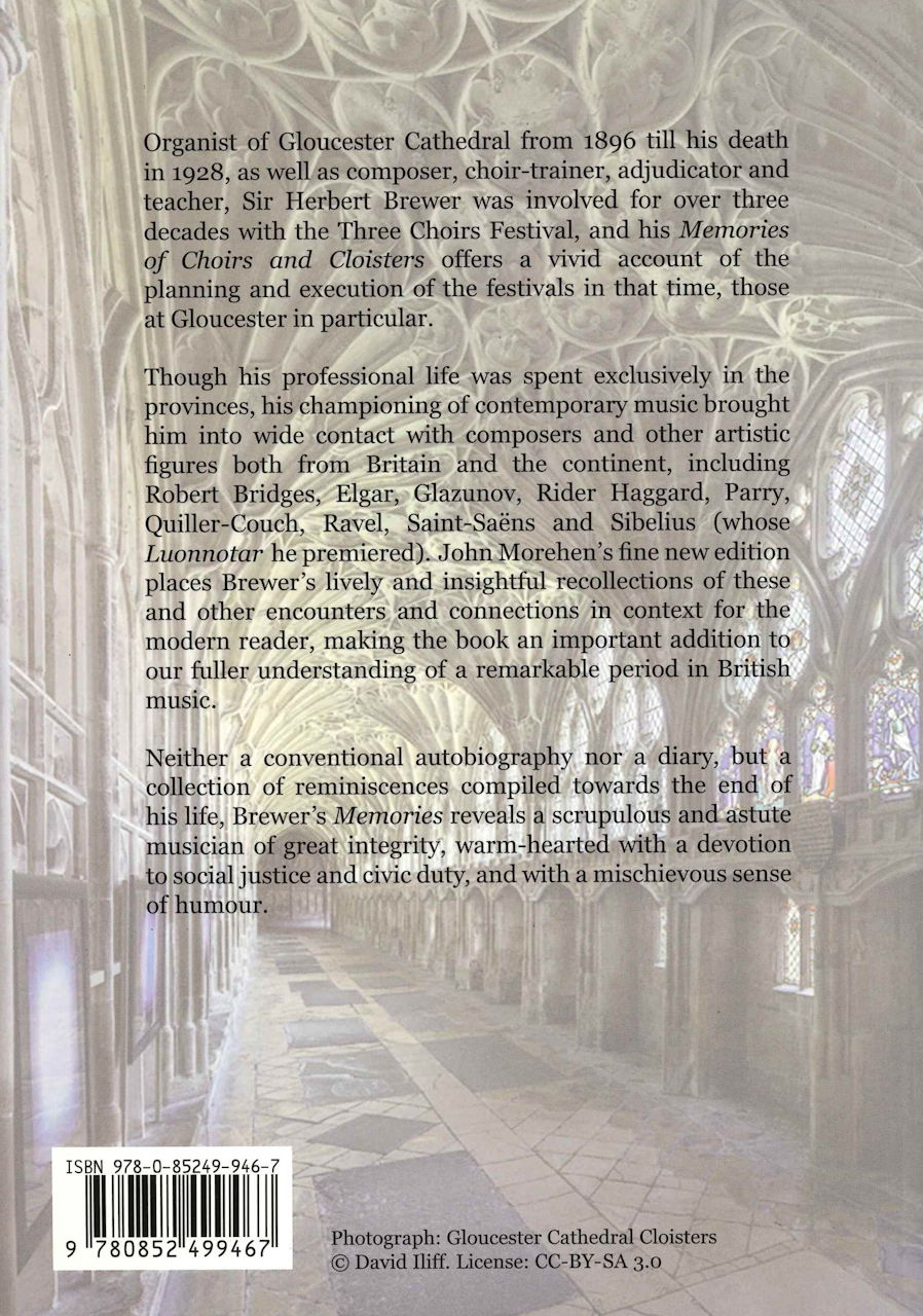 Brewer, Memories of Choirs and Cloisters (Stainer & Bell)
