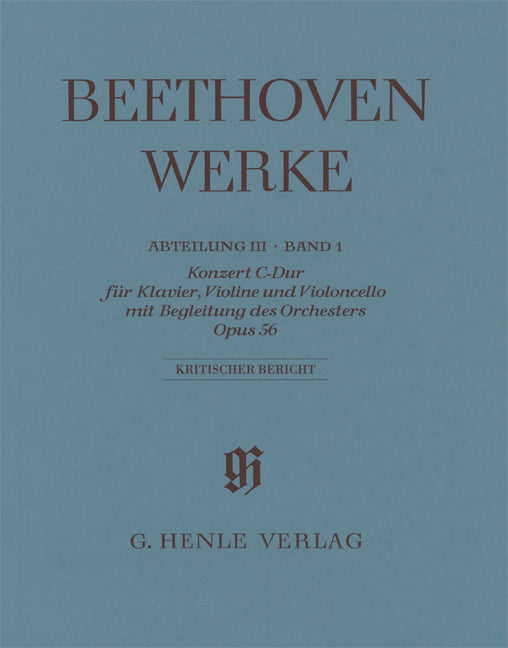 Beethoven, Werke 3/1 Kritischer Bericht (Henle)