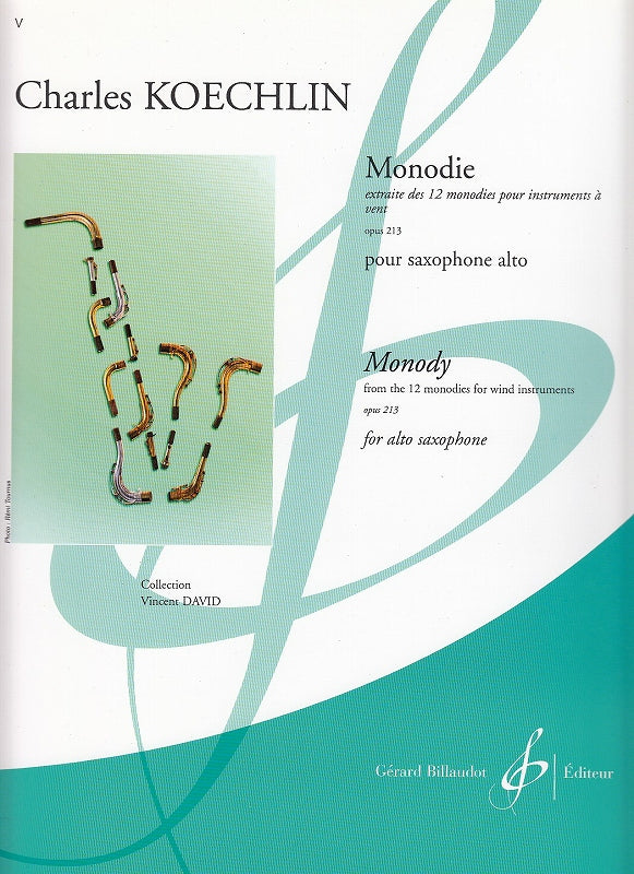 Koechlin, Monodie (op. 213) (ASax Solo) (Billaudot)