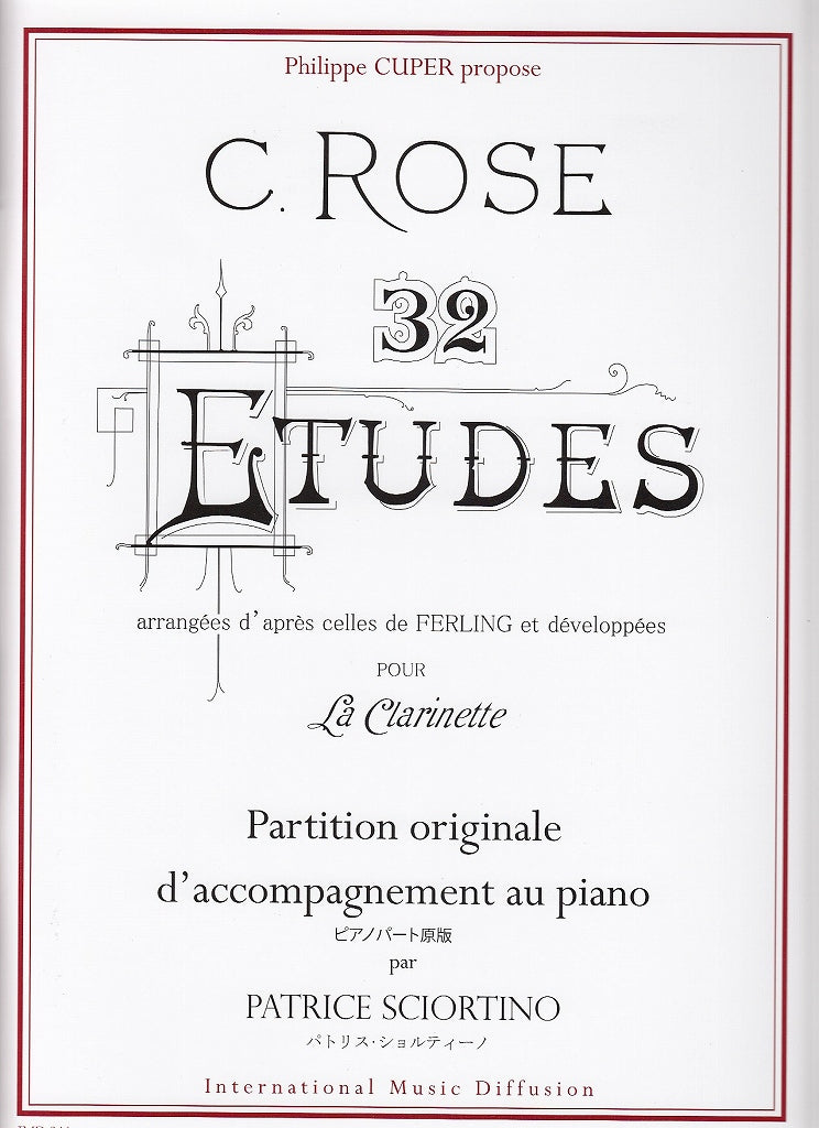 Rose, 32 Etudes: Accompagnement au piano (IMD (International Music Diffusion))