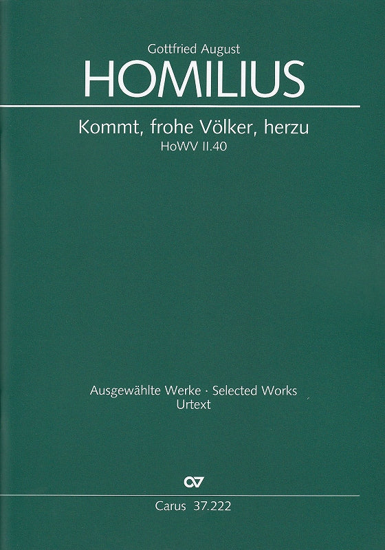 Homilius, Kommt, frohe Volker (Score) (Carus)